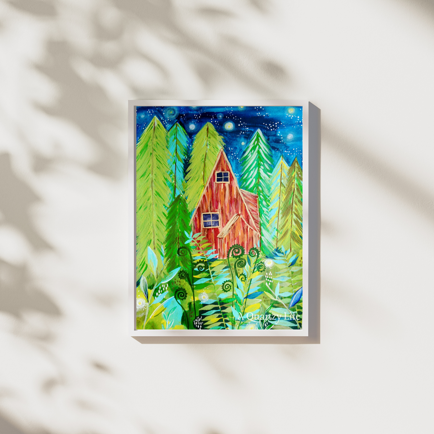 A-Frame Cabin in the Pines Art Print