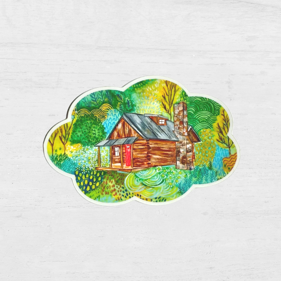 Whimsical Cabin Sticker
