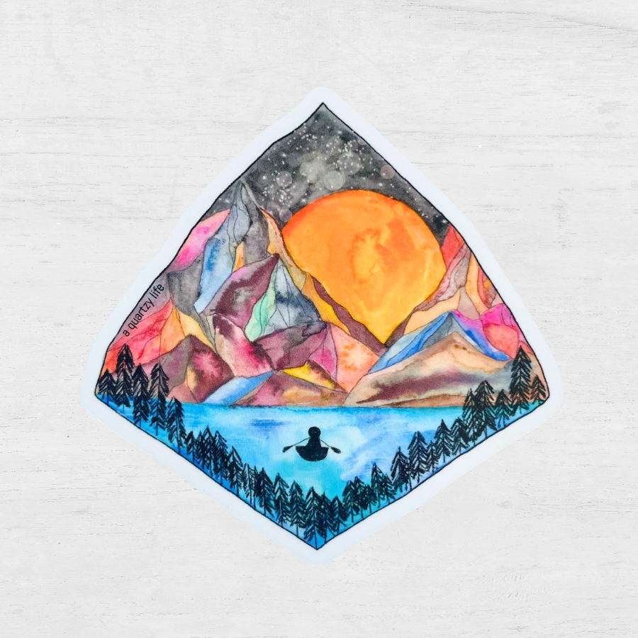 Canoeing in the Mountains Sticker