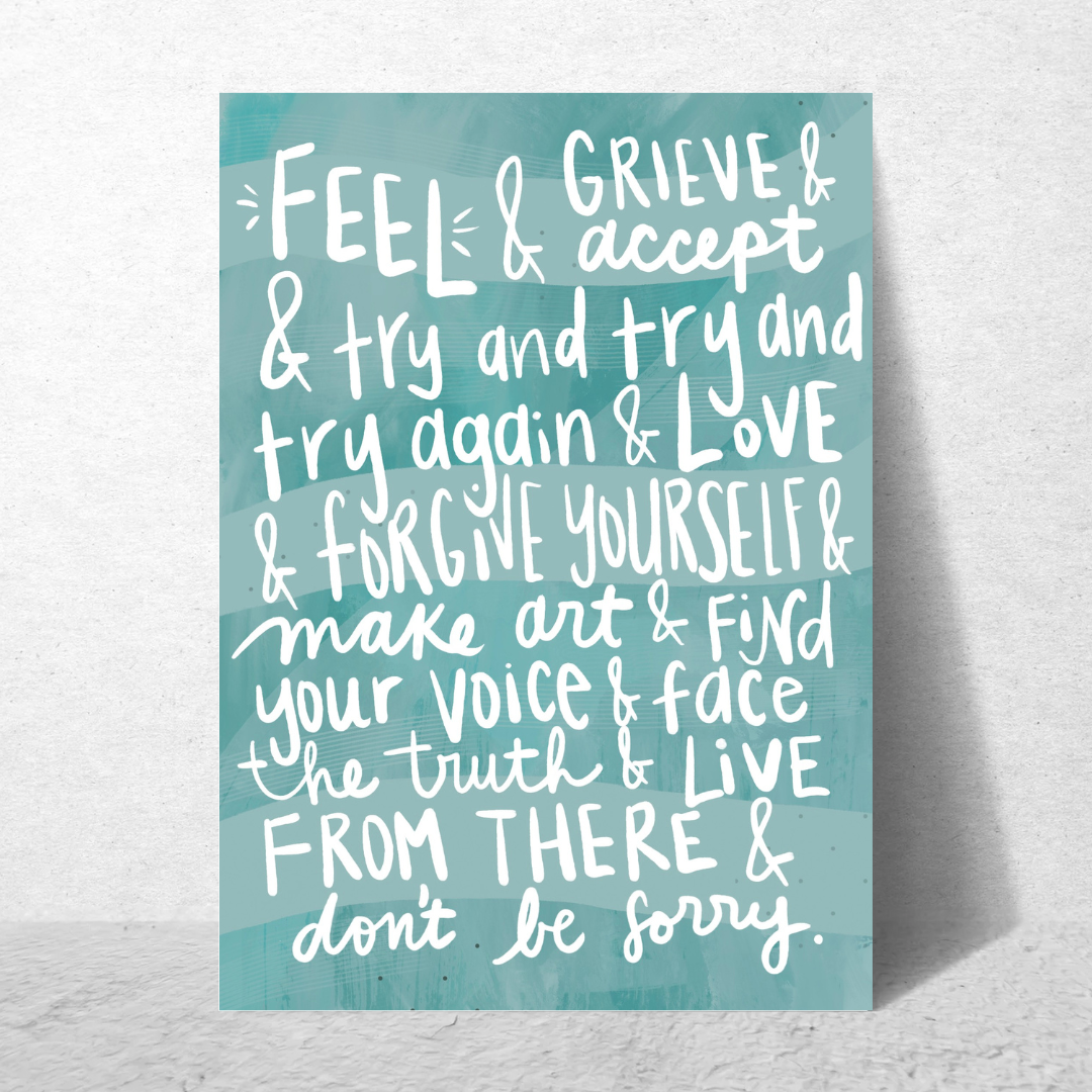 Feel Grieve Accept Try Love Forgive Card