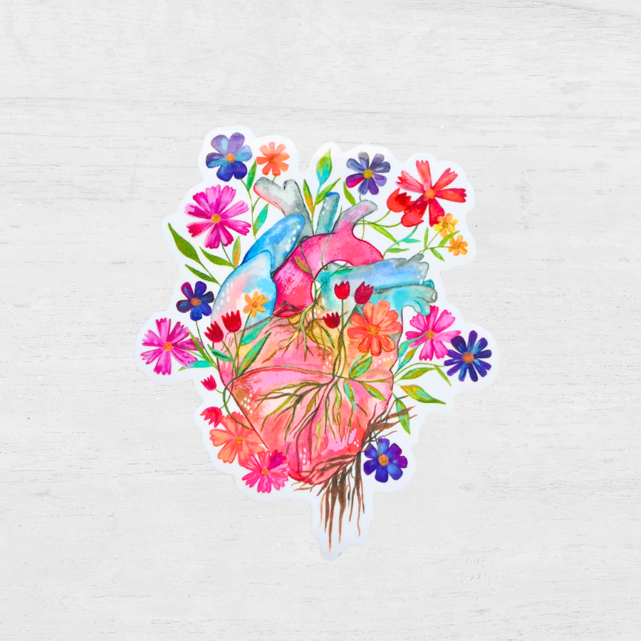 Blooming Heart Sticker