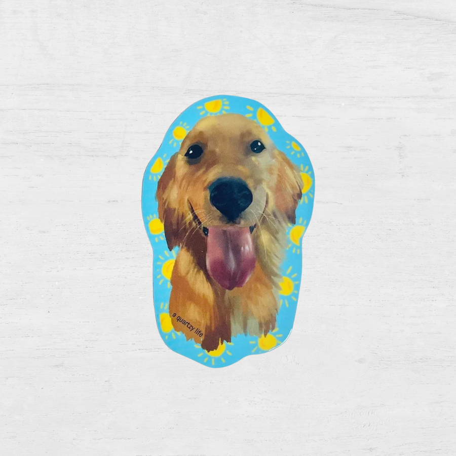 Happy Golden Retriever Sticker