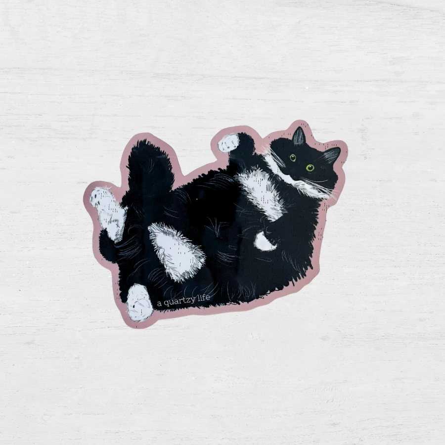 Fat Black Cat Sticker