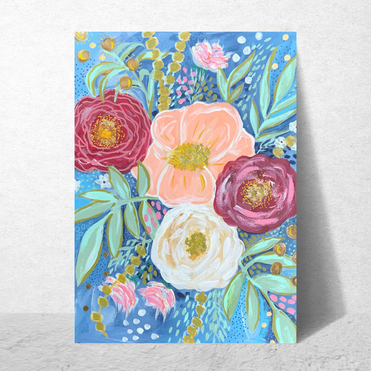 "Kindness" Blue Floral Card