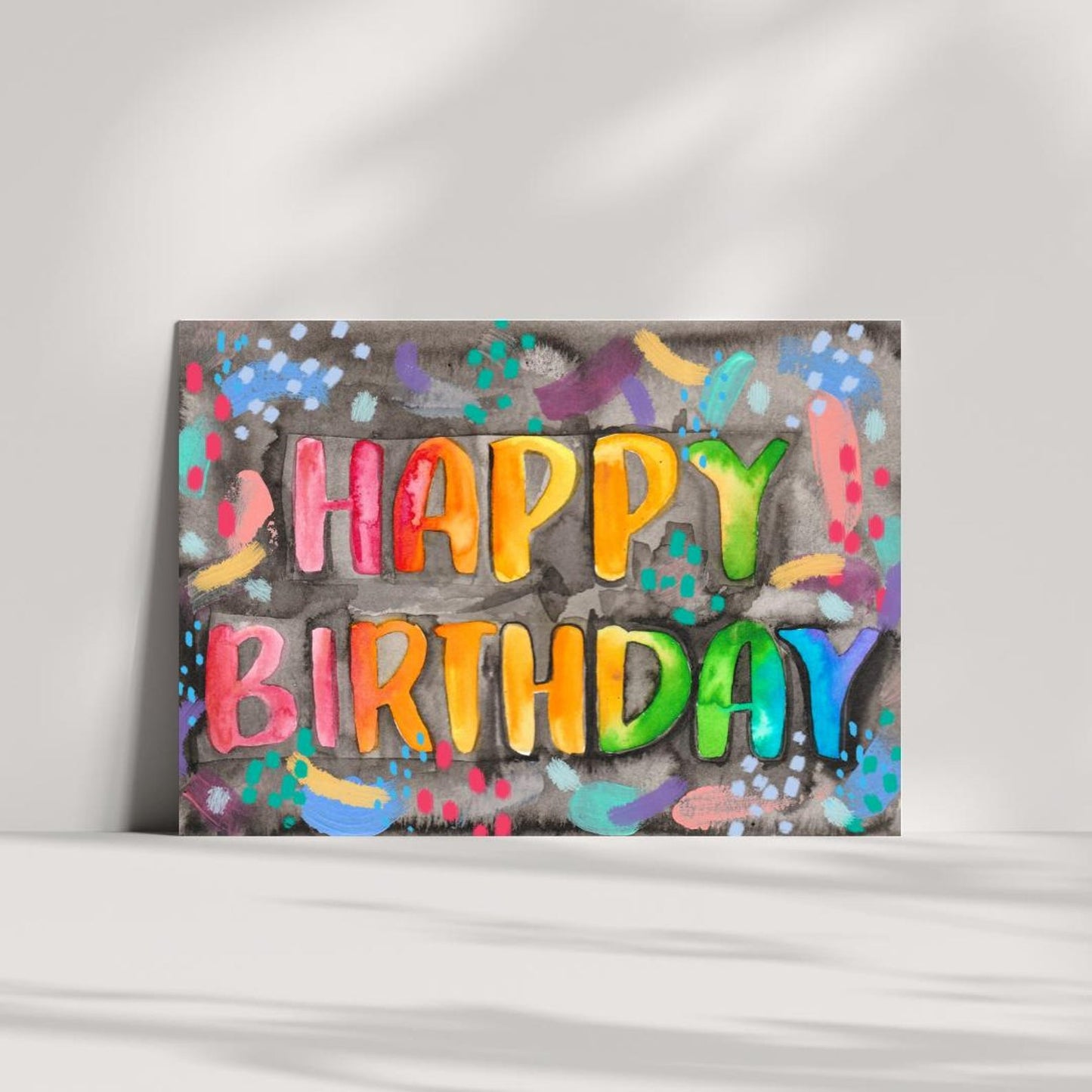 Happy Birthday Paint Splatters Card