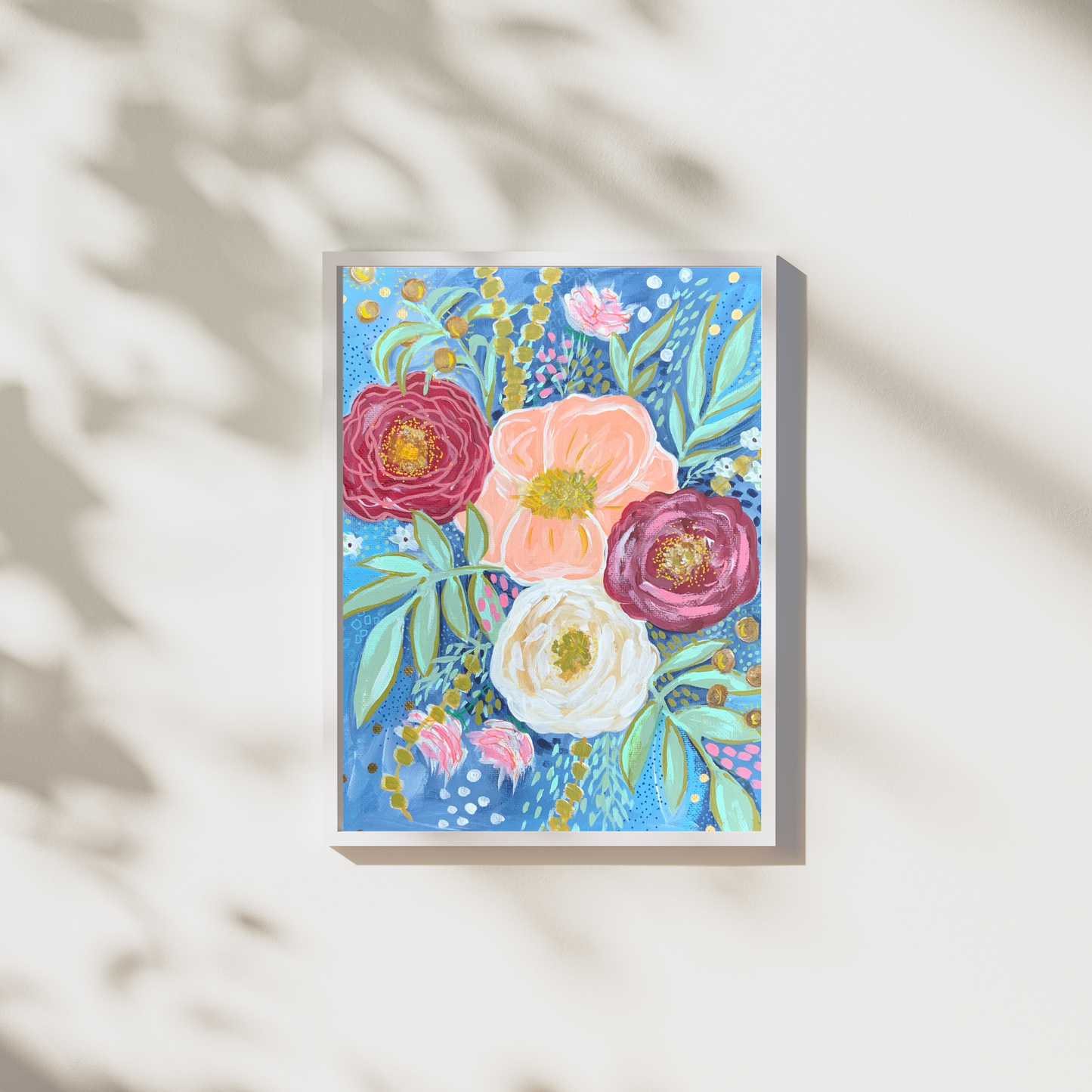 "Kindness" Blue Floral Art Print