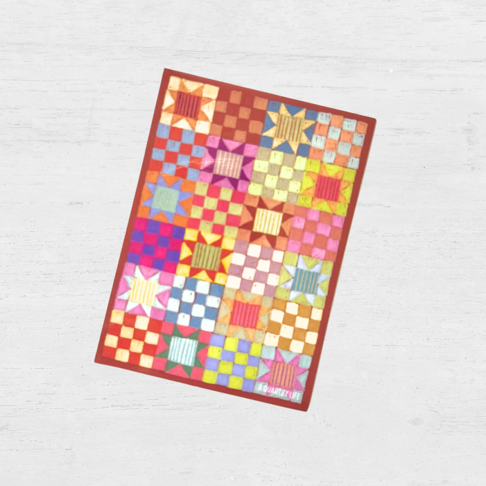 Brown Sawtooth Quilt Sticker