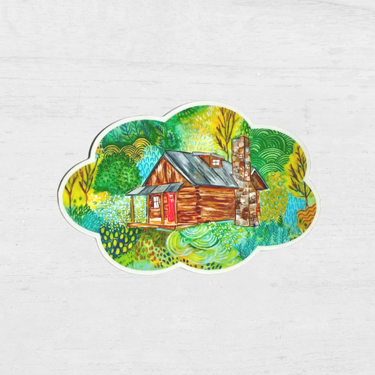 Whimsical Cabin Sticker