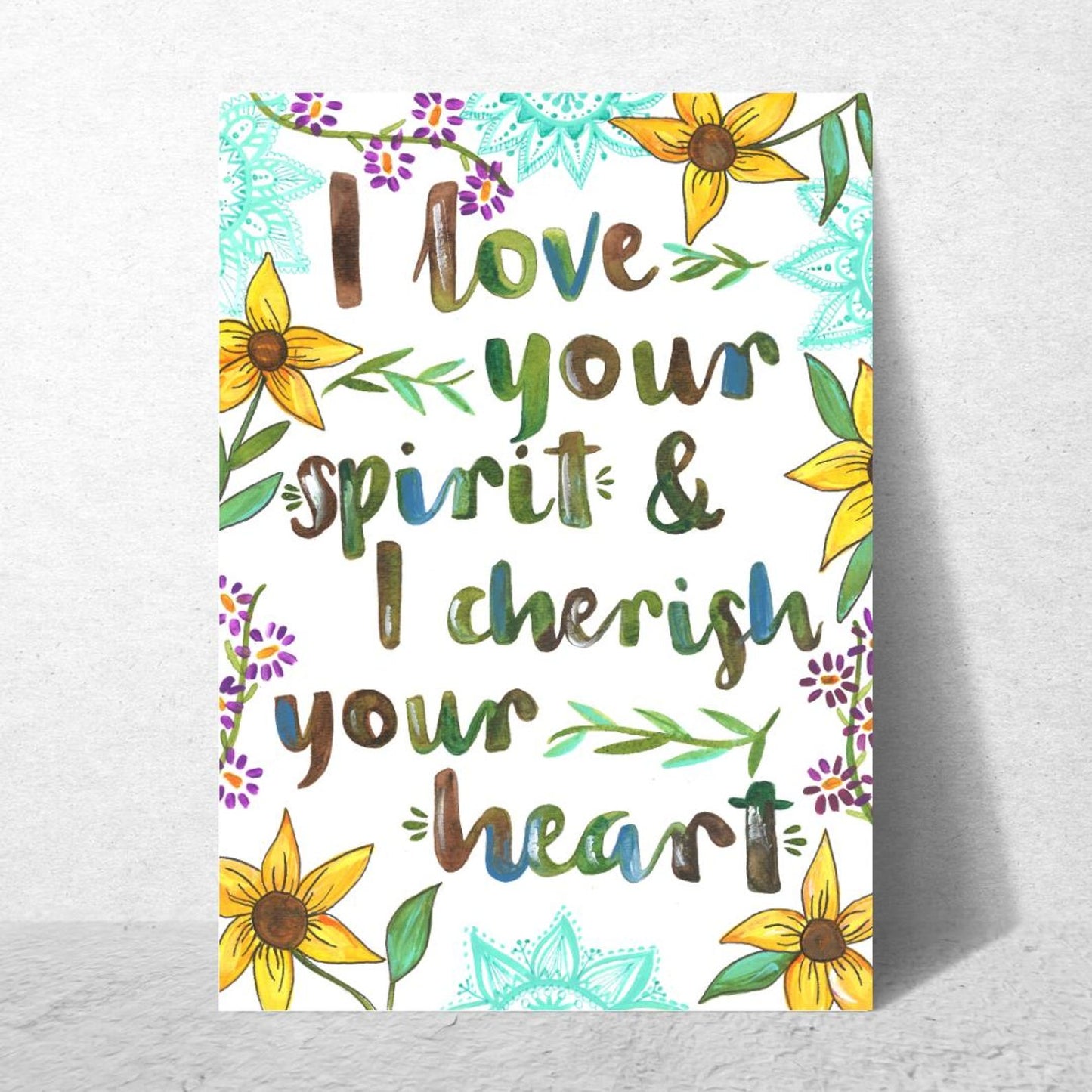 I Love Your Spirit and I Cherish Your Heart Card