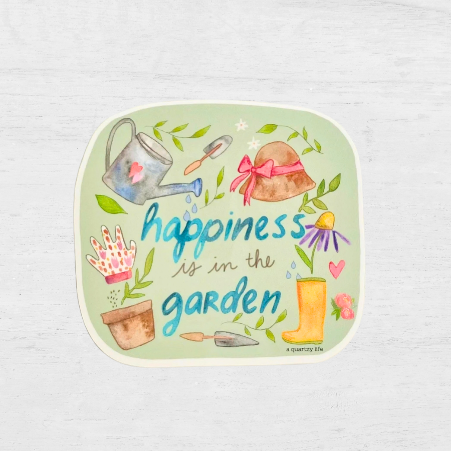 Happiness is in the Garden Sticker
