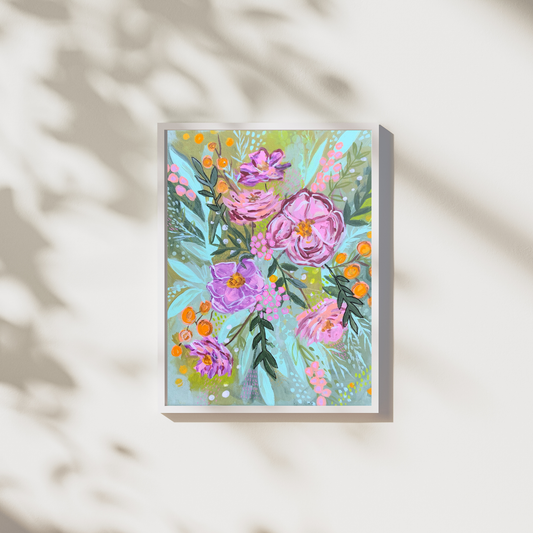 "Gentleness" Green Floral Art Print