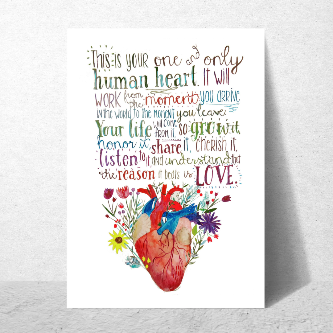 One and Only Human Heart Card