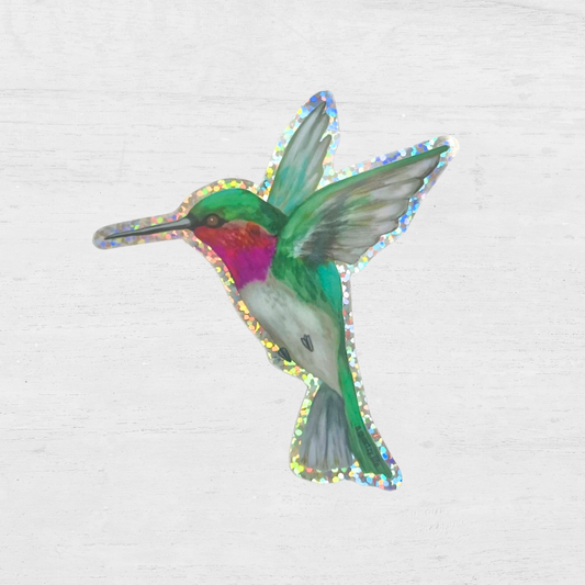 Glittery Hummingbird Sticker