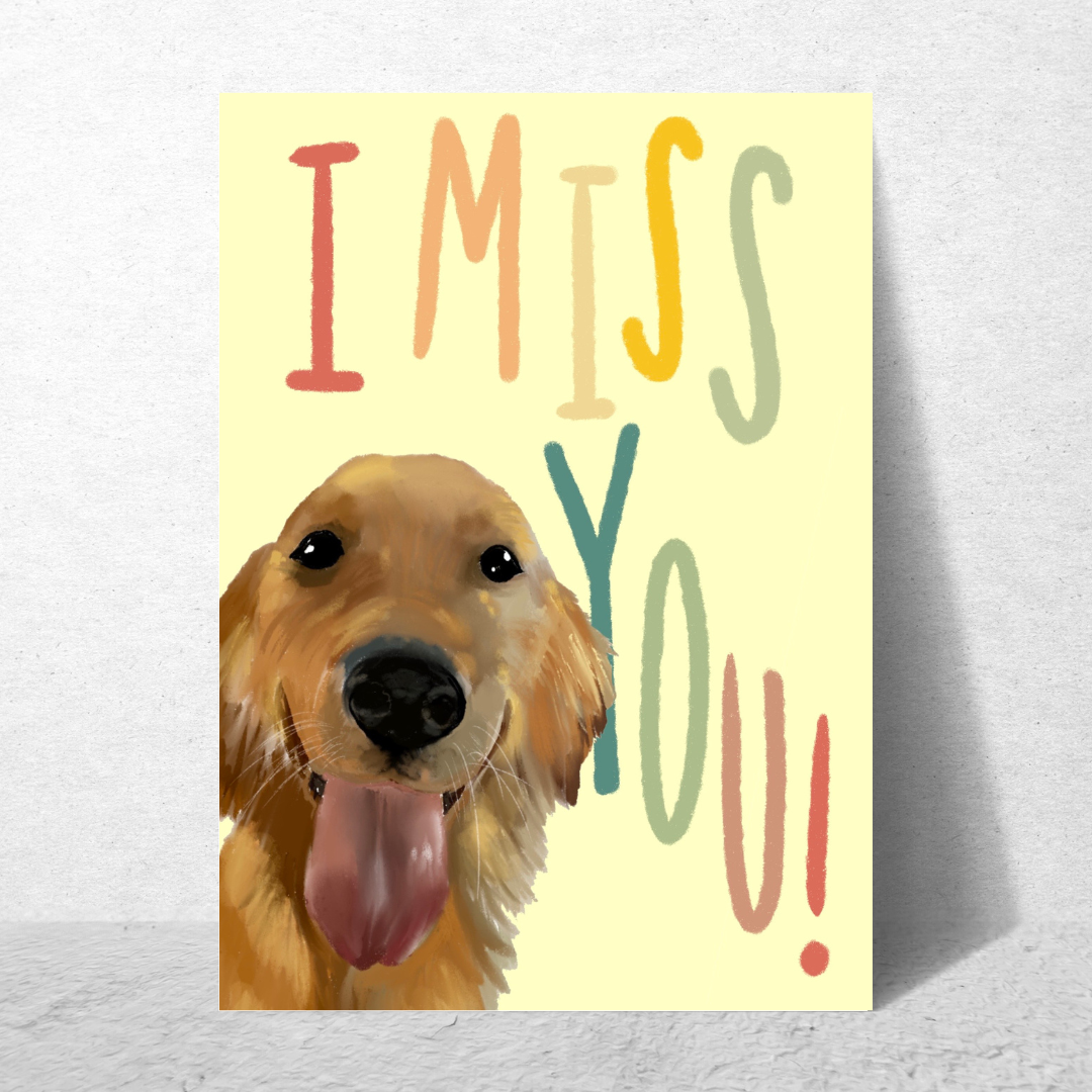 I Miss You Golden Card