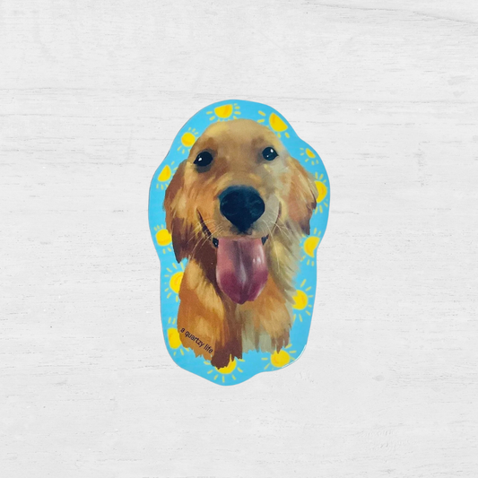 Happy Golden Retriever Sticker