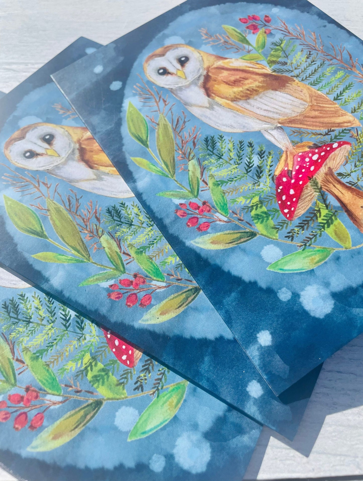 Owl on Mushroom Card