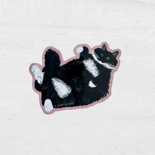 Fat Black Cat Sticker