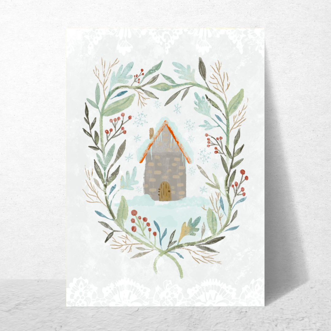 White Cozy Winter Card